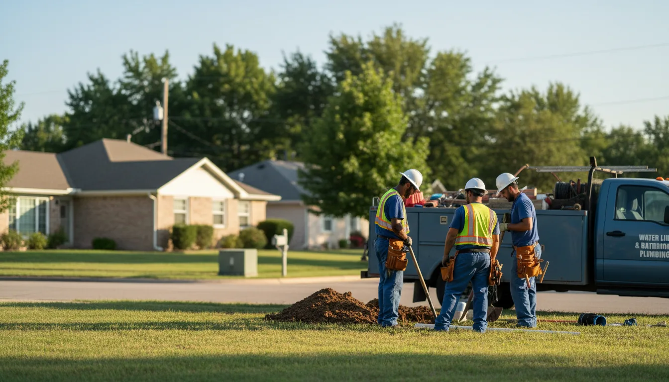 Residential water line and bathroom plumbing service in New Cambria, KS